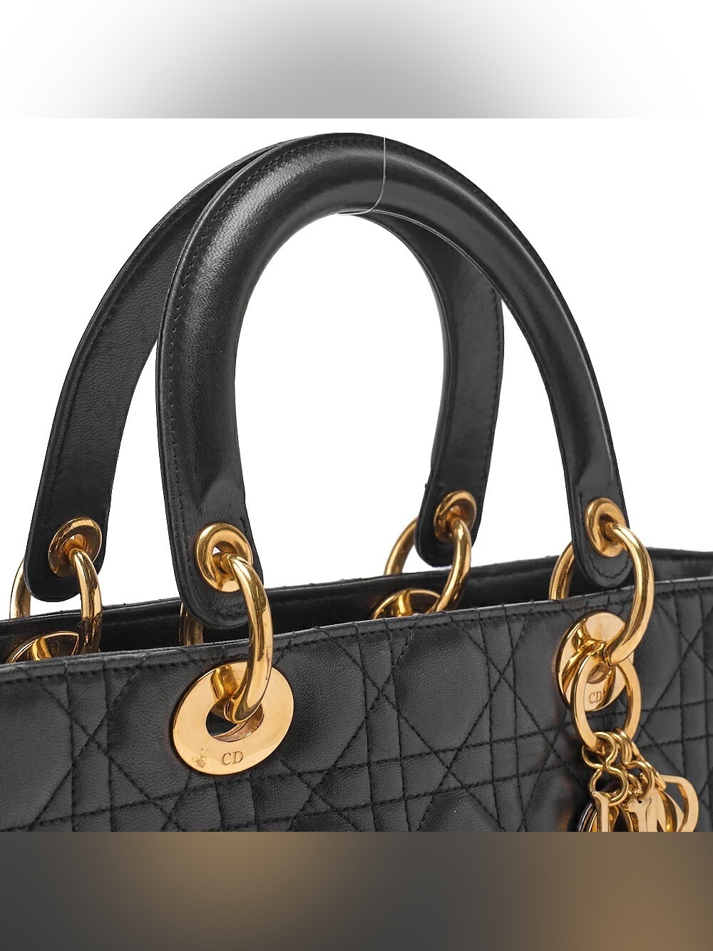 Dior Lady Dior Cannage Handbag Large Size Lambskin Gold-Tone Hardware - Picture 4 of 6